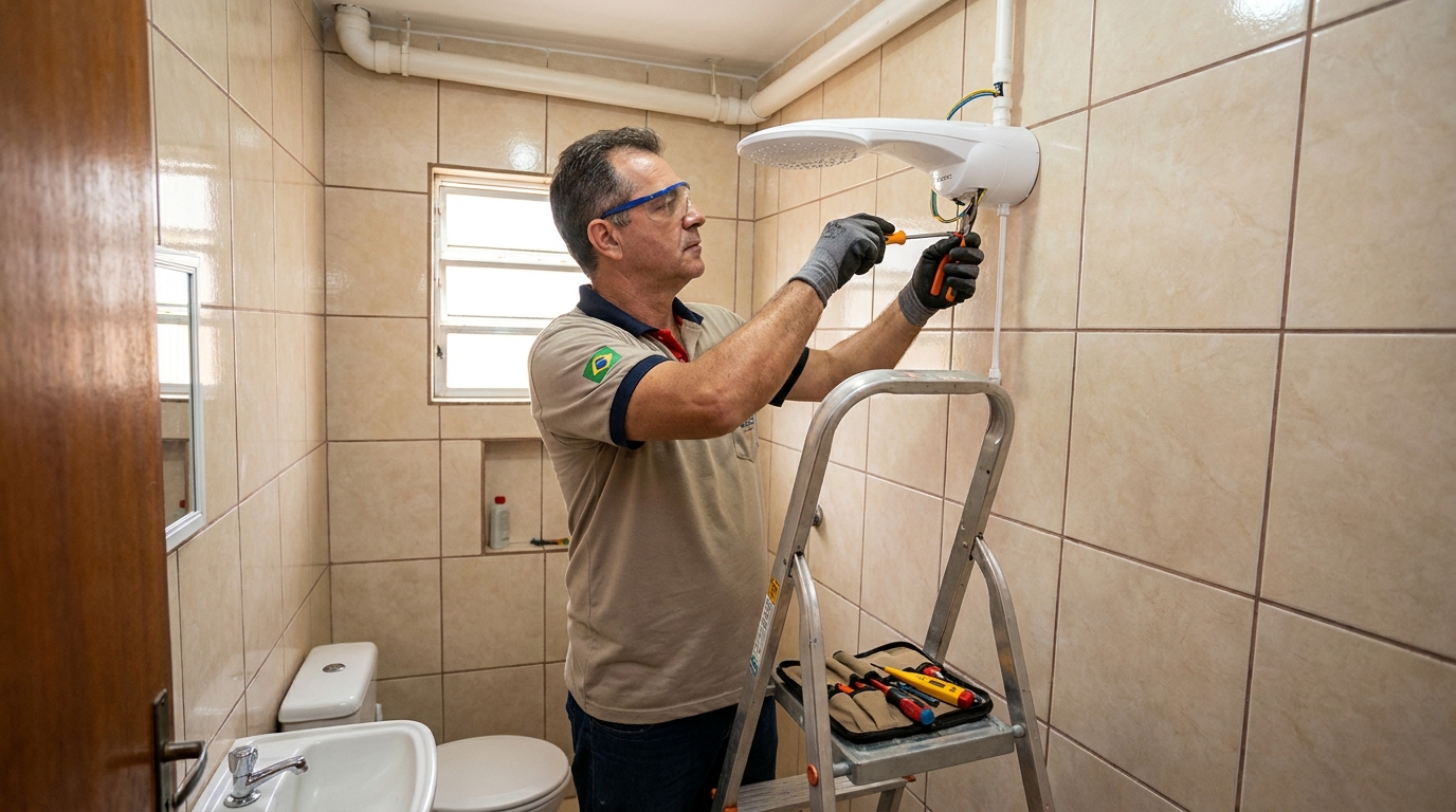 Instalação com pressurizador em Canoas-RS